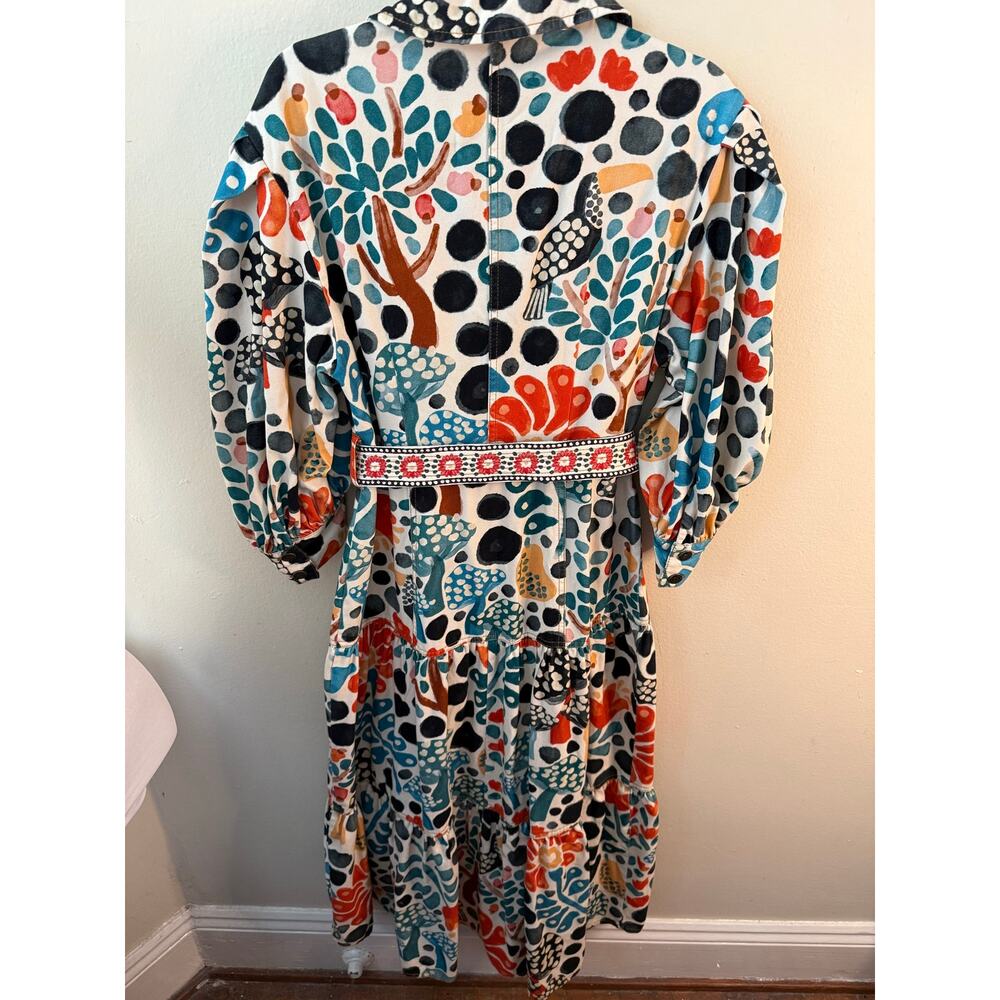 FARM RIO Mushroom Forest Canvas Dress M - Picture 8 of 14